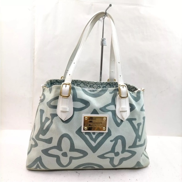 Louis Vuitton Antigua Cabas PM Green Canvas Tote Bag - Picture 1 of 10